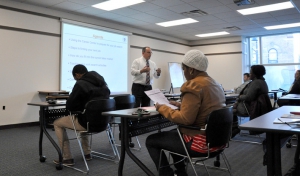 People being trained in a career center classroom.